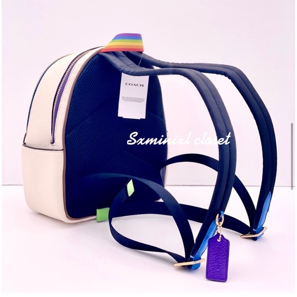 🍀🌈 NEW🌈Coach Mini Court Backpack With Rainbow "COACH"/shoulder bag/backpacks - Picture 6 of 10